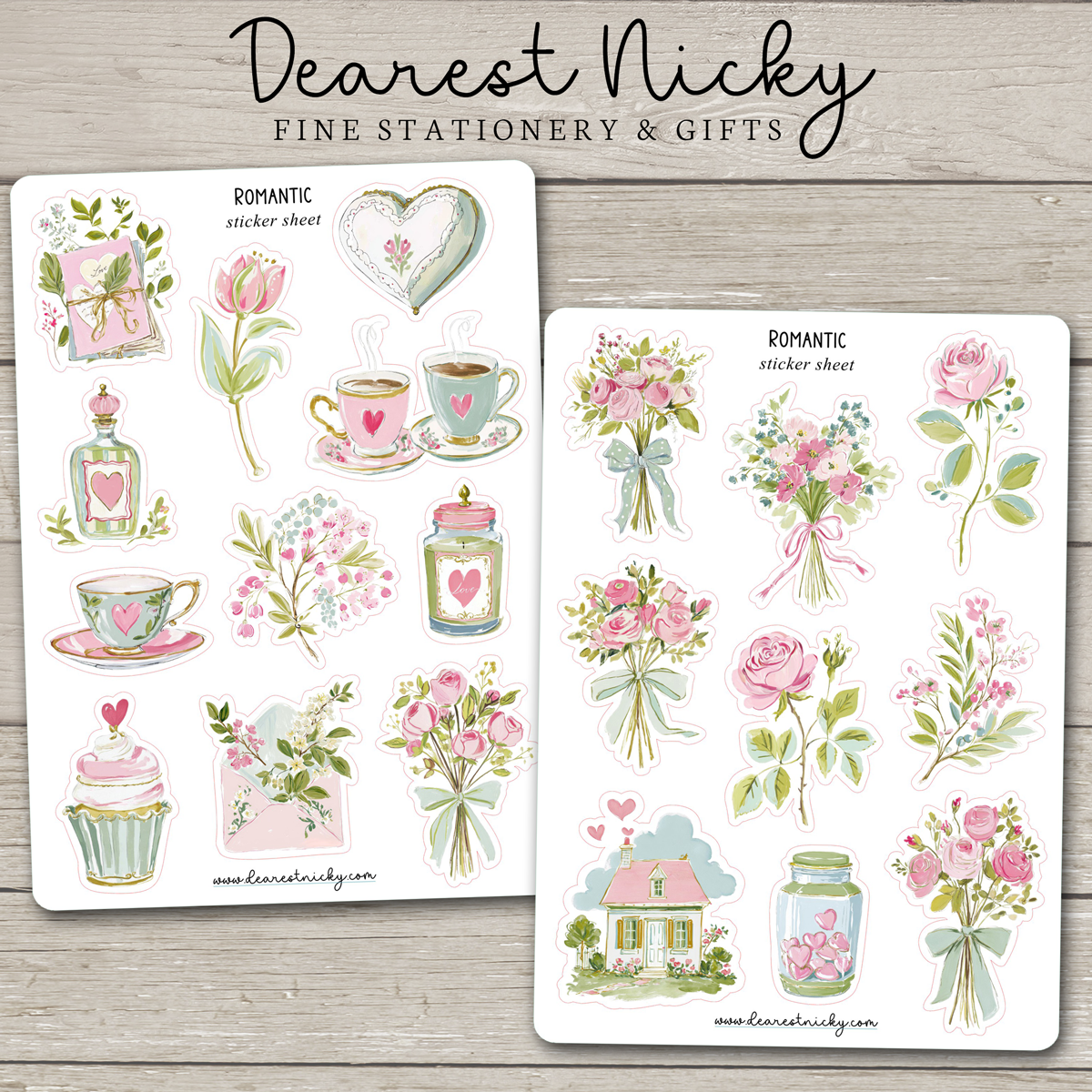 Romantic Stickers - 2 Sheets