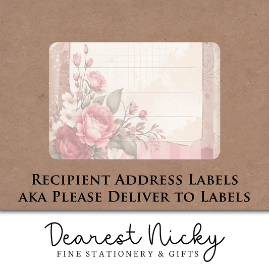 Roses & Plaid Address Labels - Set of 16