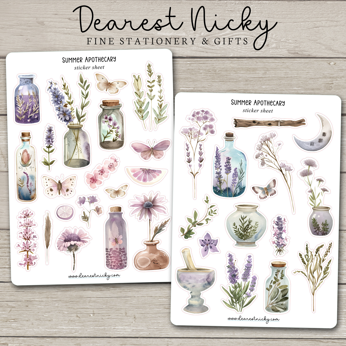 Summer Apothecary Stickers - 2 Sheets