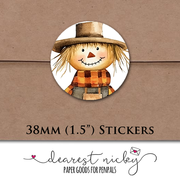 Scarecrows Envelope Seals <br> Set of 30 Stickers