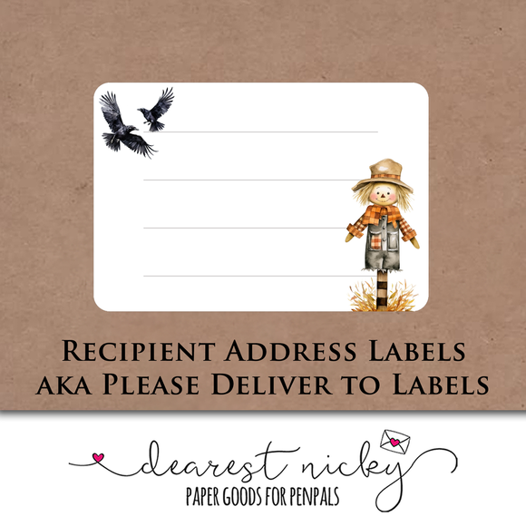 Scarecrows Mailing Address Labels <br> Set of 16
