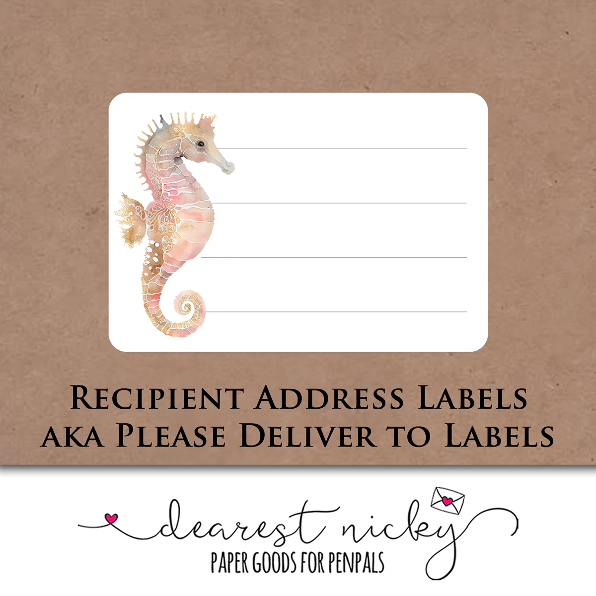 Sea Creatures Mailing Address Labels - Set of 16