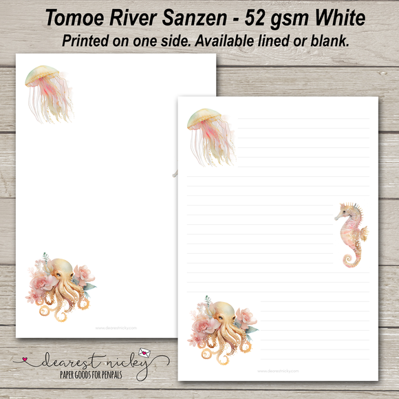 Sea Creatures Letter Writing Paper - 52 gsm Tomoe River Sanzen