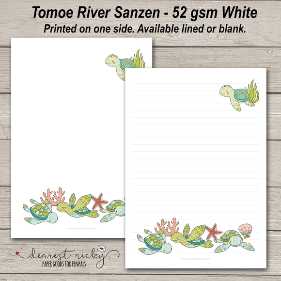 Sea Turtles Letter Writing Paper - 52 gsm Tomoe River Sanzen