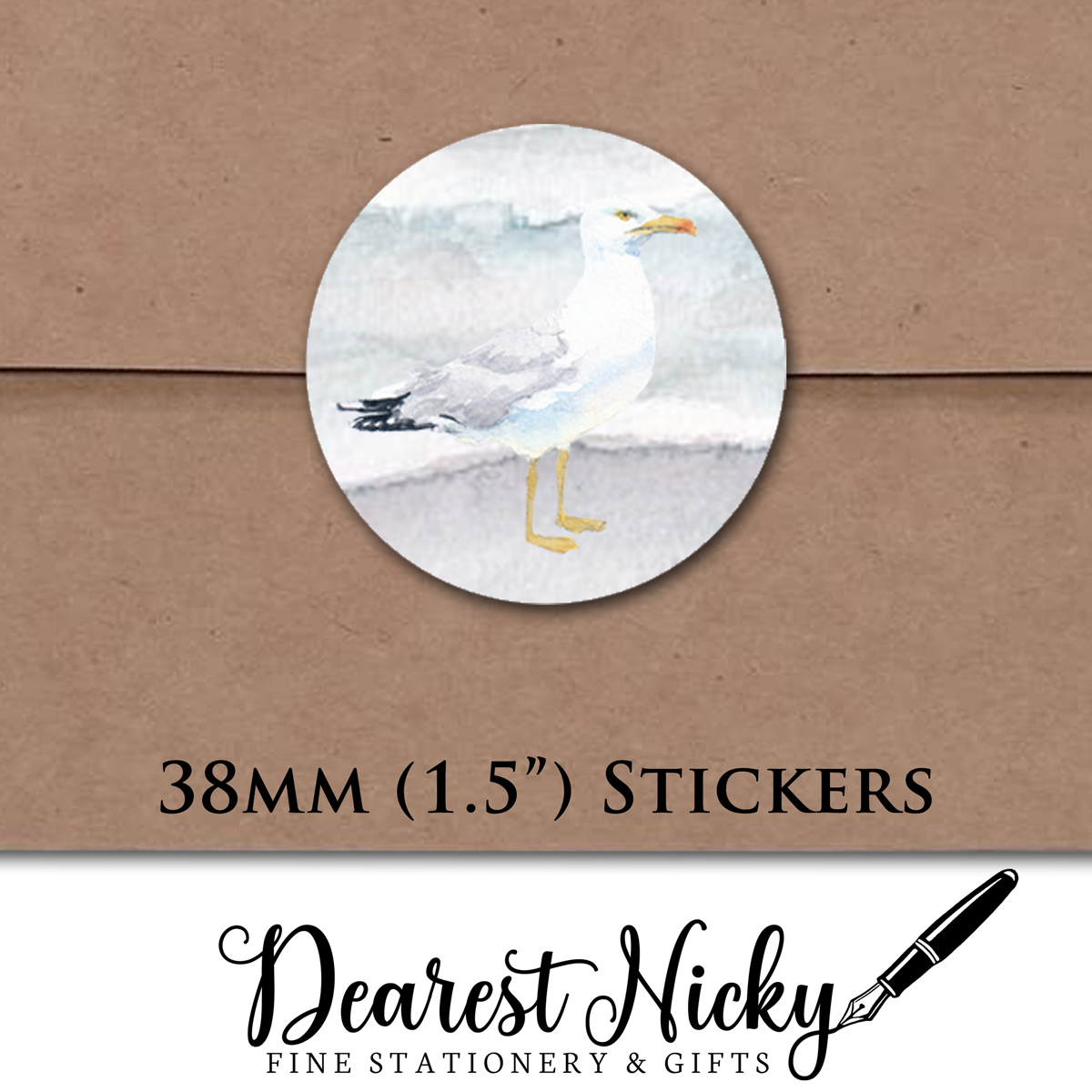 Seagulls Envelope Seals - Set of 30 Stickers