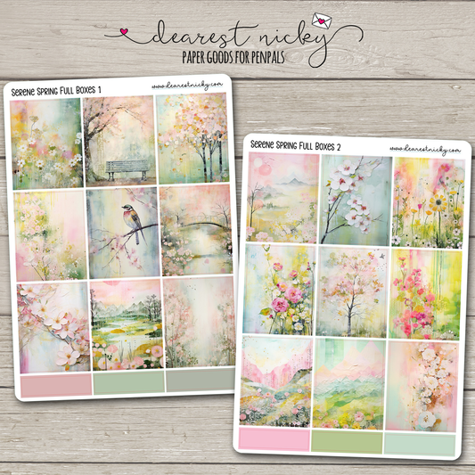 Serene Spring Full Box Stickers - 2 Sheets