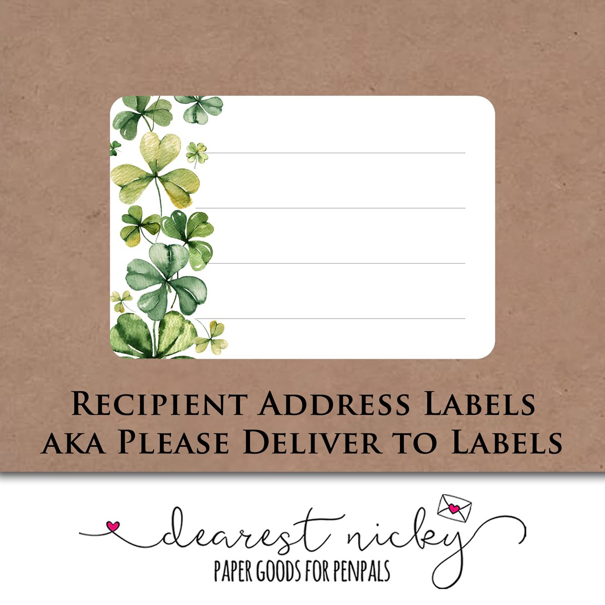 Shamrocks Mailing Address Labels - Set of 16