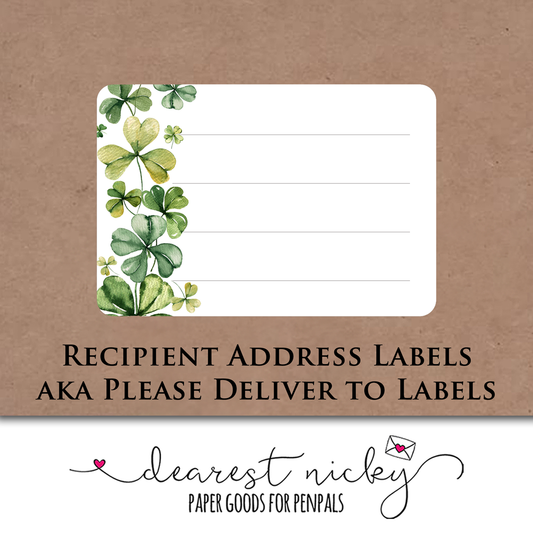 Shamrocks Mailing Address Labels - Set of 16