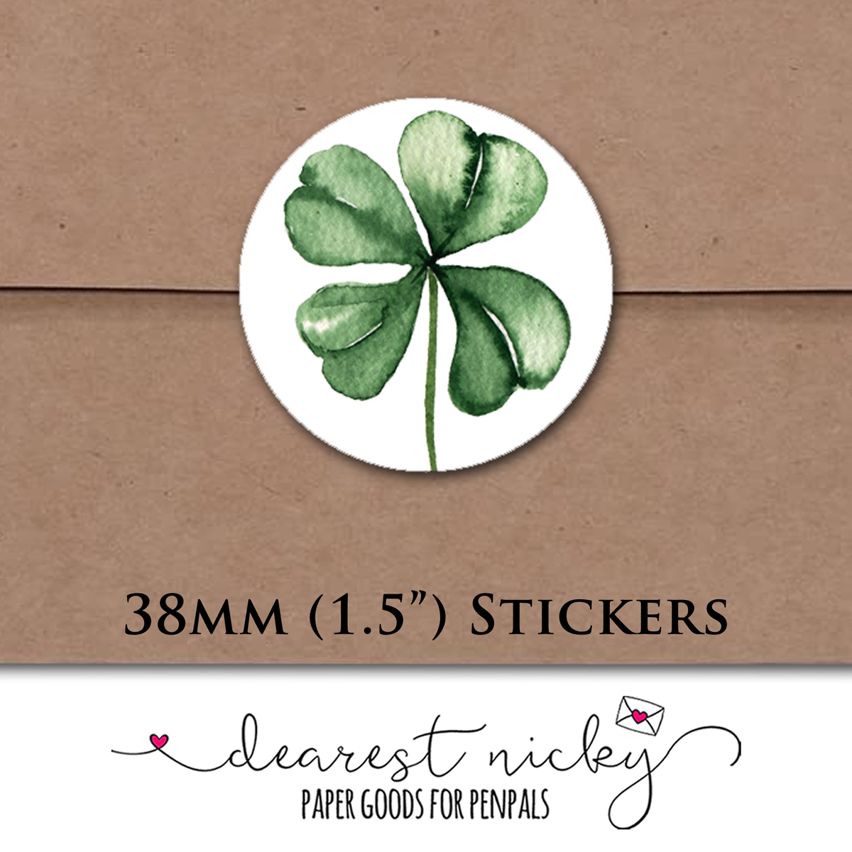 Shamrocks Envelope Seals - Set of 30 Stickers