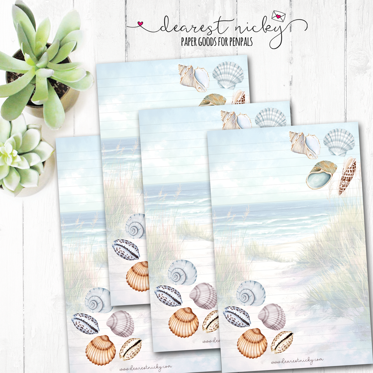 Nikcy Shell Shell Collecting Letter Writing Paper – Dearest Nicky