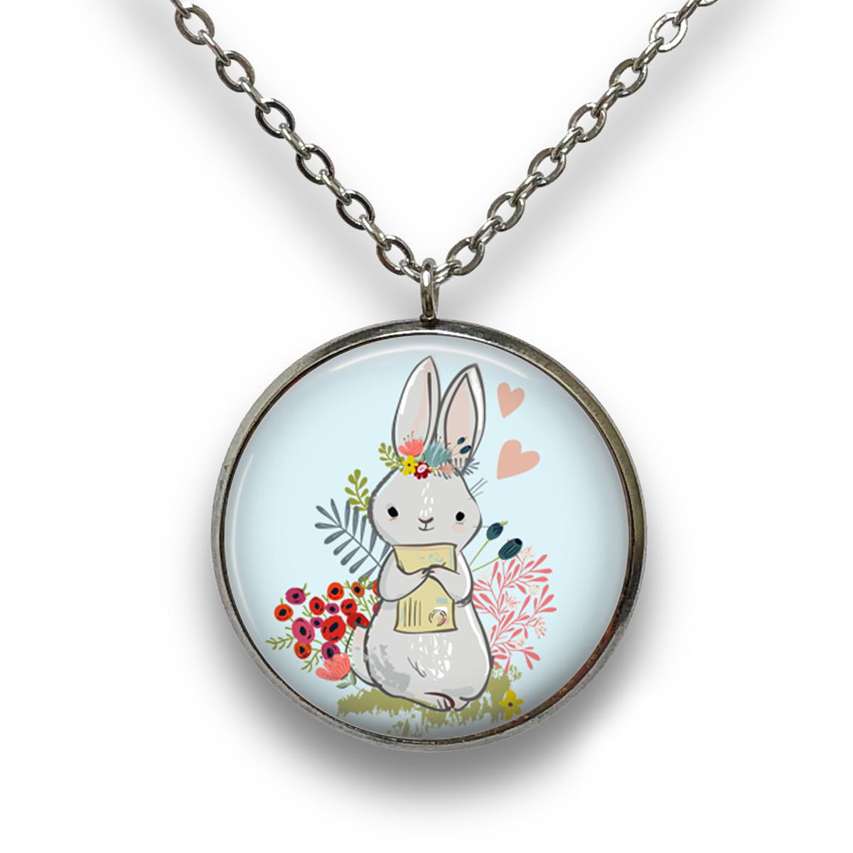 Snail Mail Bunny Pendant with Necklace