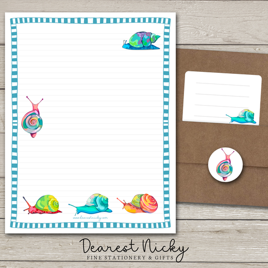 Snails Large Letter Writing Set - 8½ x 11