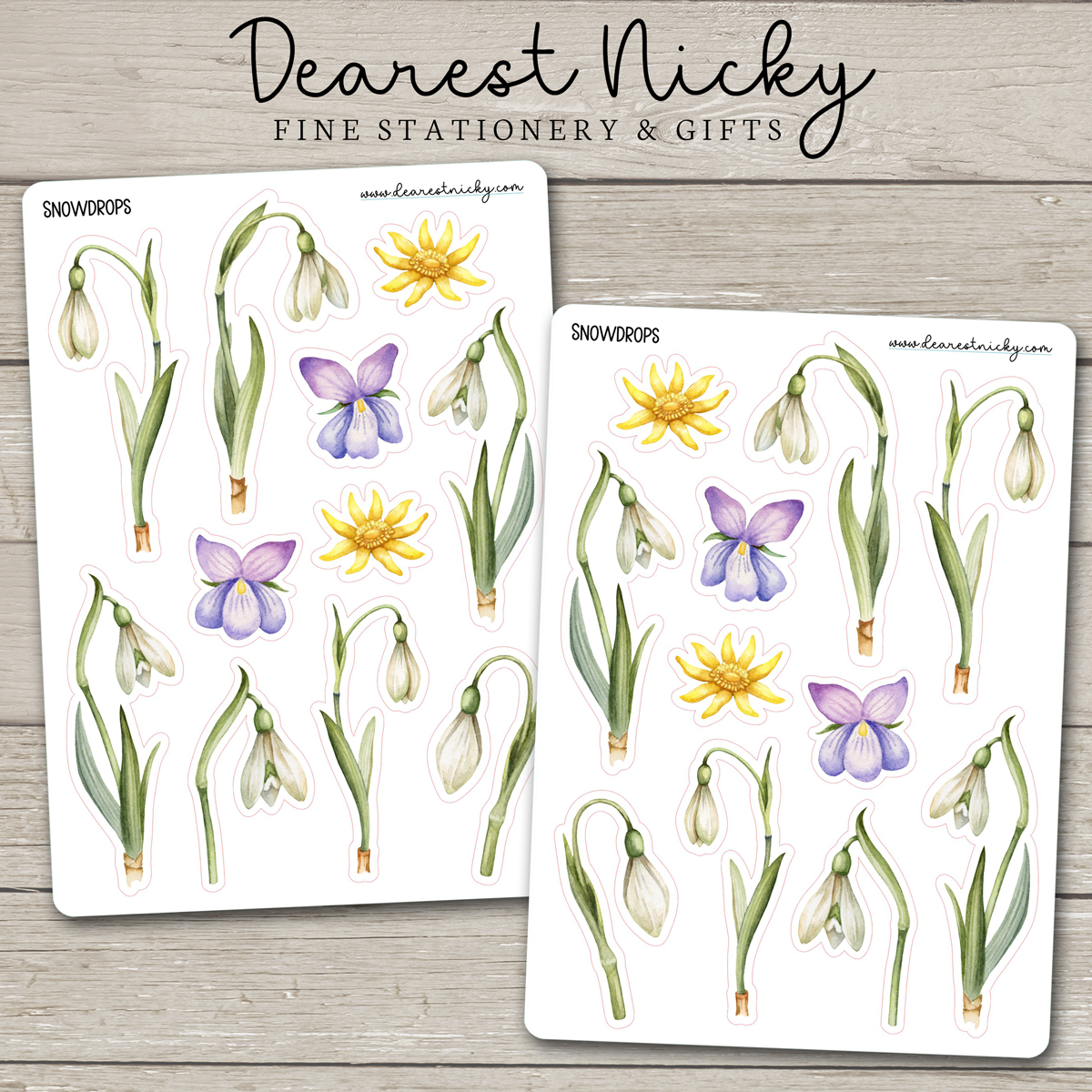 Snowdrops Stickers - 2 Sheets