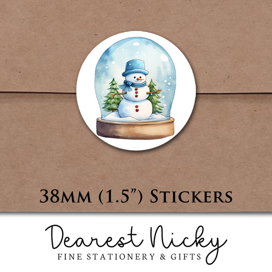 Snowman Snow Globe Envelope Seals - Set of 30 Stickers