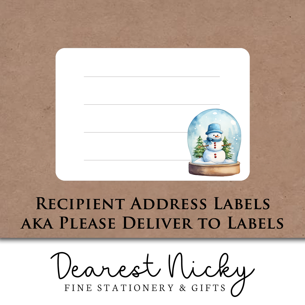 Snowman Snow Globe Mailing Address Labels - Set of 16