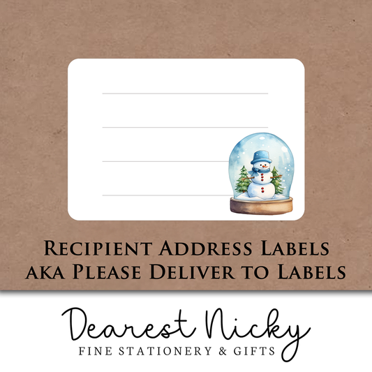 Snowman Snow Globe Mailing Address Labels - Set of 16