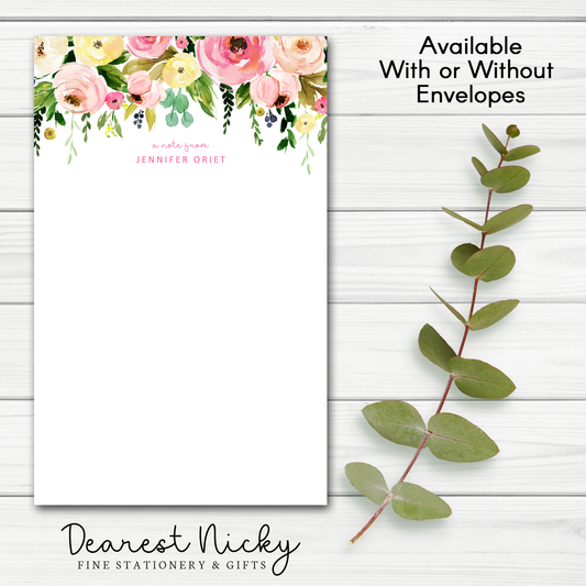 Soft Floral Personalized Notepad - 30 sheets