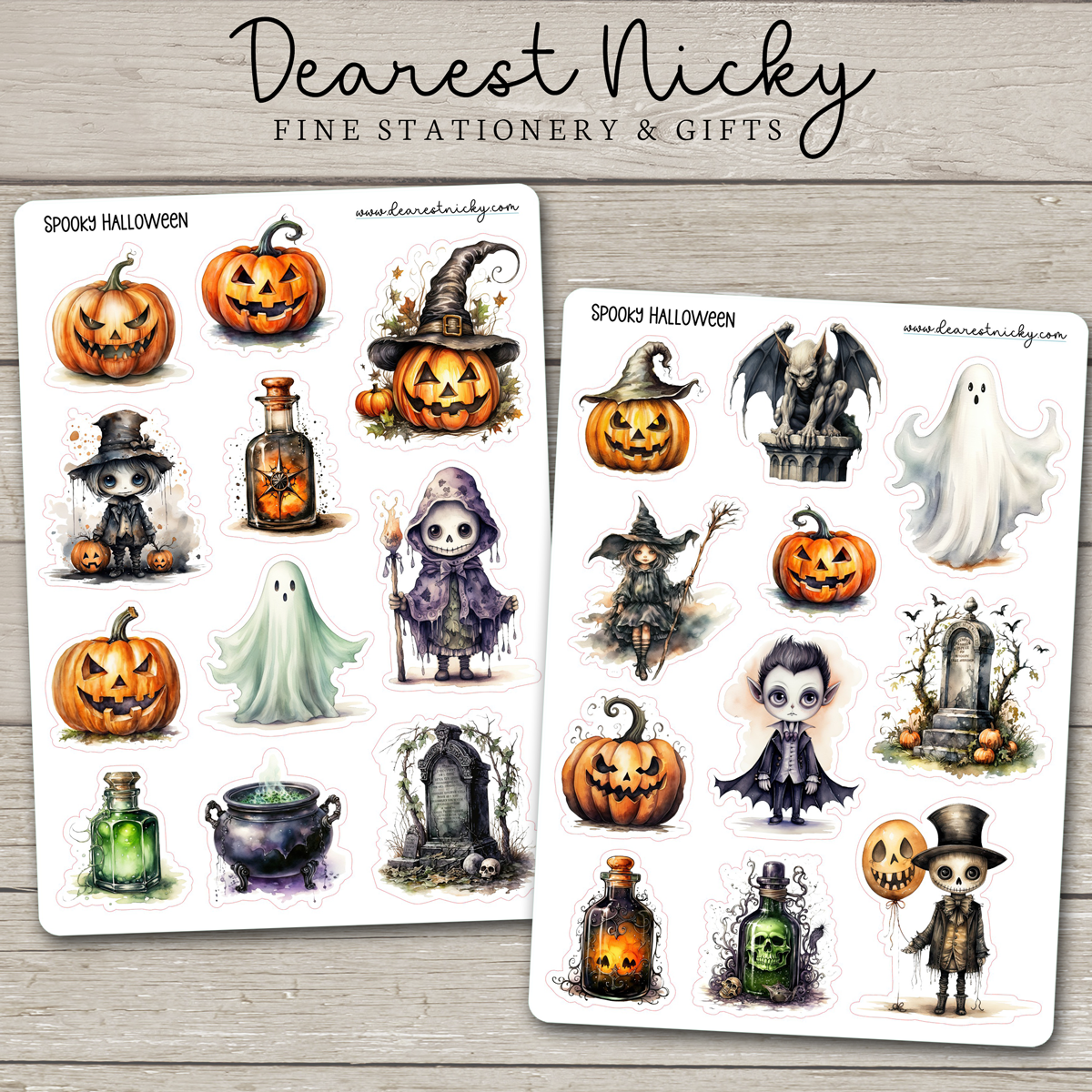 Spooky Halloween Stickers - 2 Sheets