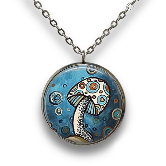 Spotted Mushroom Pendant with Necklace