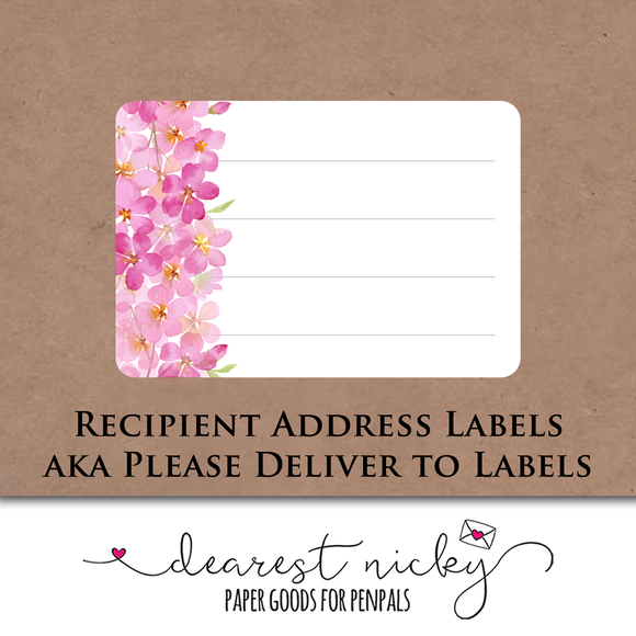Spring Blossoms Mailing Address Labels <br> Set of 16