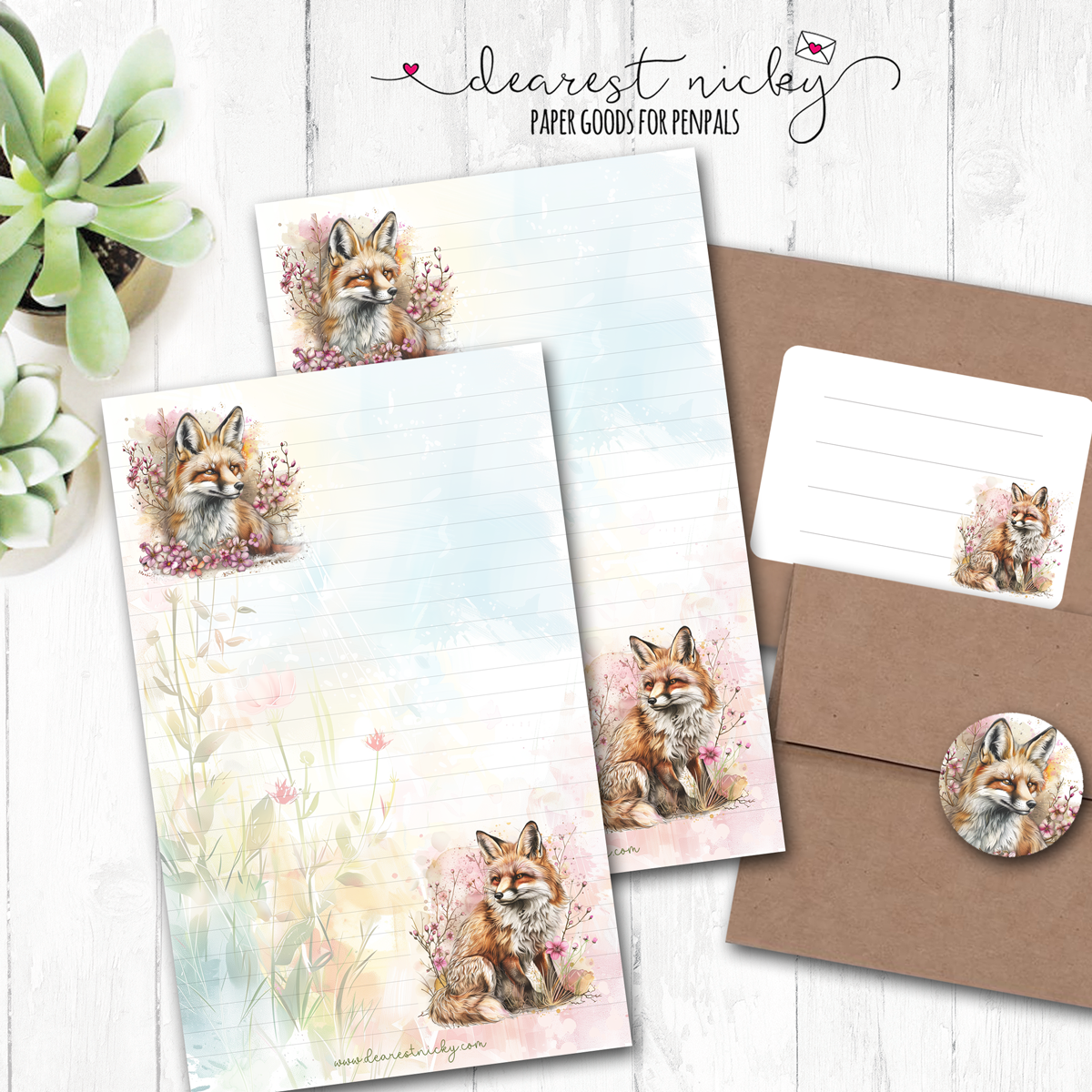 Spring Fox Letter Writing Set