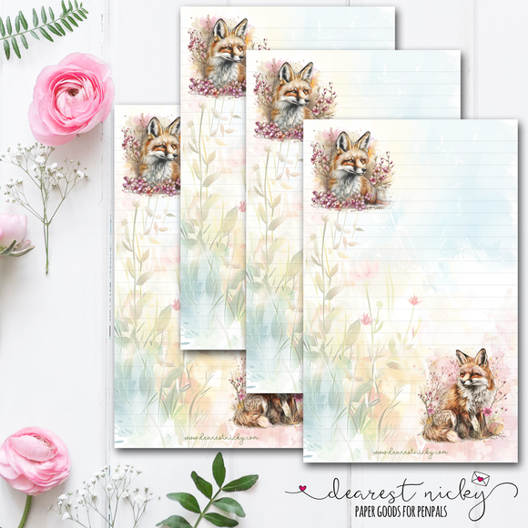 Spring Fox Letter Writing Paper