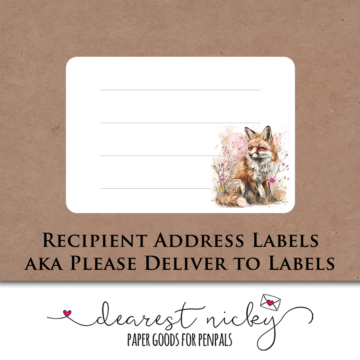 Spring Fox Mailing Address Labels - Set of 16