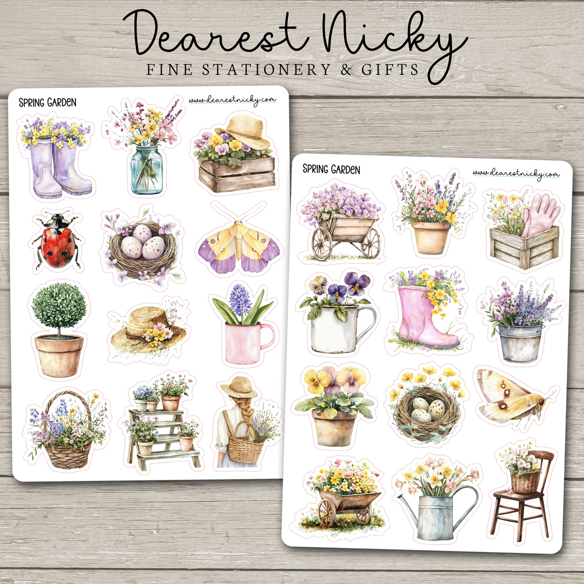 Spring Garden Stickers - 2 Sheets