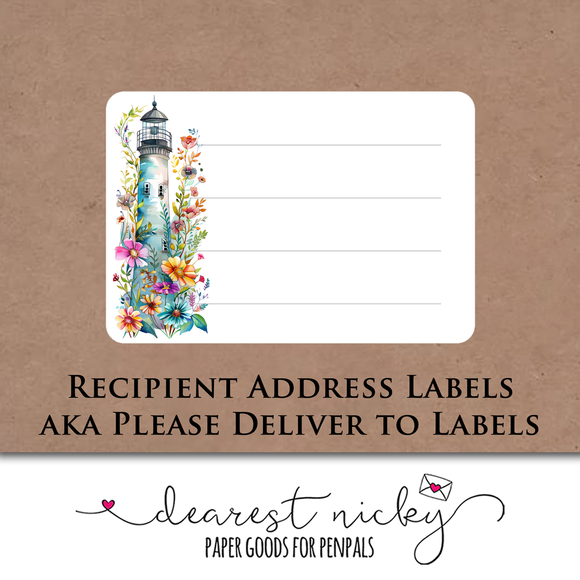 Spring Lighthouse Mailing Address Labels <br> Set of 16