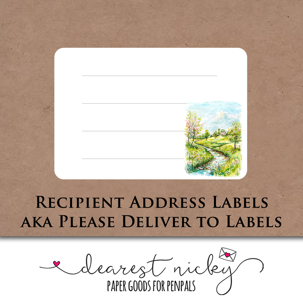 Spring Meadows Mailing Address Labels - Set of 16