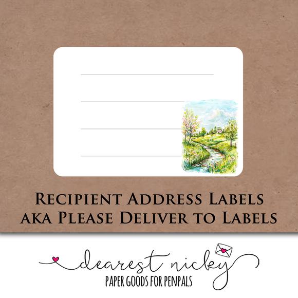 Spring Meadows Mailing Address Labels <br> Set of 16
