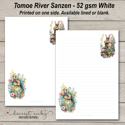 Papier à lettres Spring Rabbits - 52 g/m² Tomoe River Sanzen