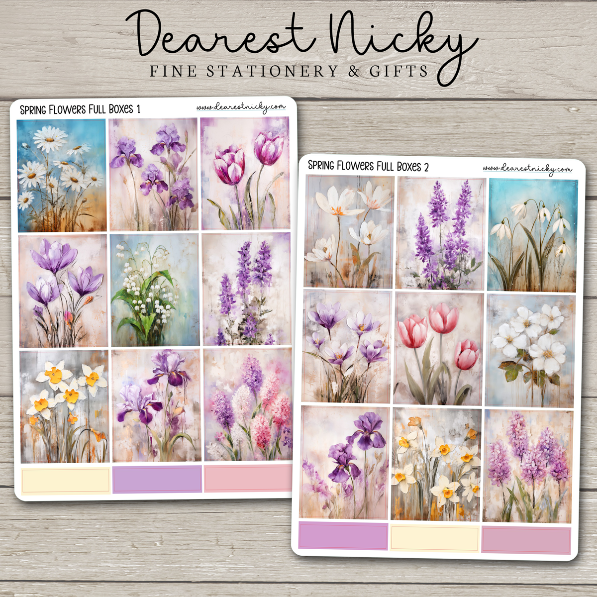 Spring Flowers Full Boxes Stickers - 2 Sheets