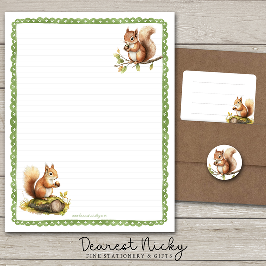 Squirrels Large Letter Writing Set - 8½ x 11