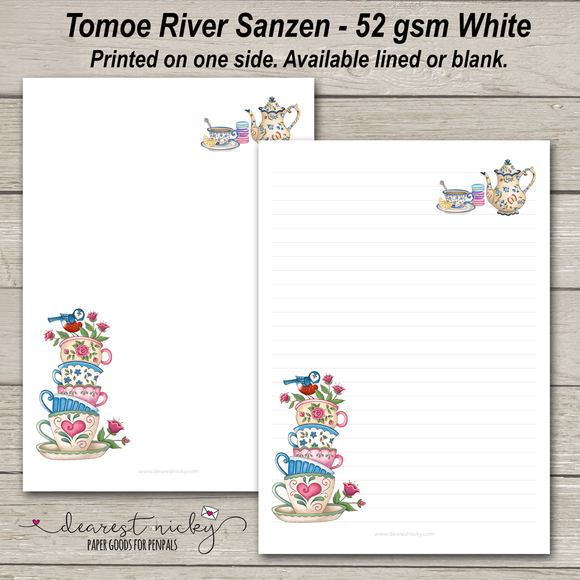 Stack of Teacups Letter Writing Paper - 52 gsm Tomoe River Sanzen