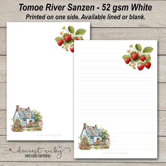 Strawberries Letter Writing Paper - 52 gsm Tomoe River Sanzen