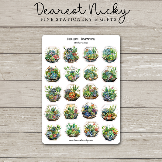 Succulent Terrariums Stickers