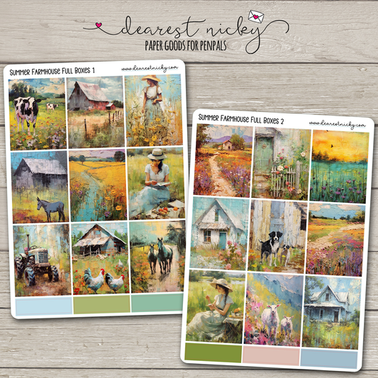 Summer Farmhouse Full Box Stickers - 2 Sheets