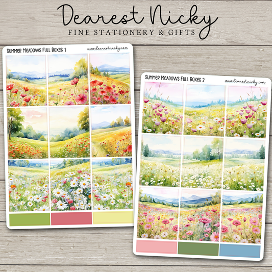 Summer Meadows Full Box Stickers - 2 Sheets