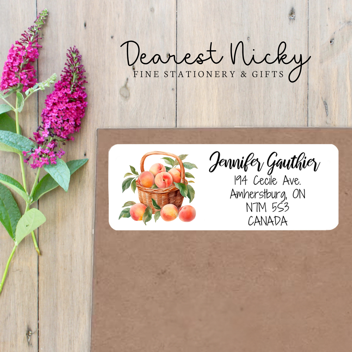 Summer Peach Custom Return Address Labels Set of 30