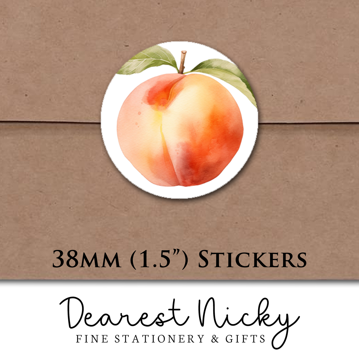 Summer Peach Envelope Seals - Set of 30 Stickers