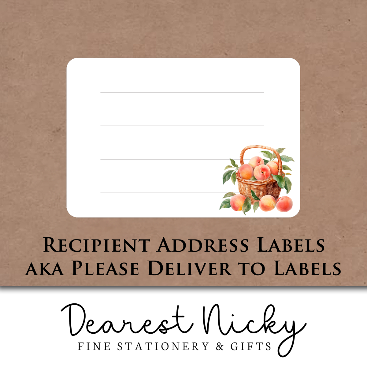 Summer Peach Address Labels - Set of 16