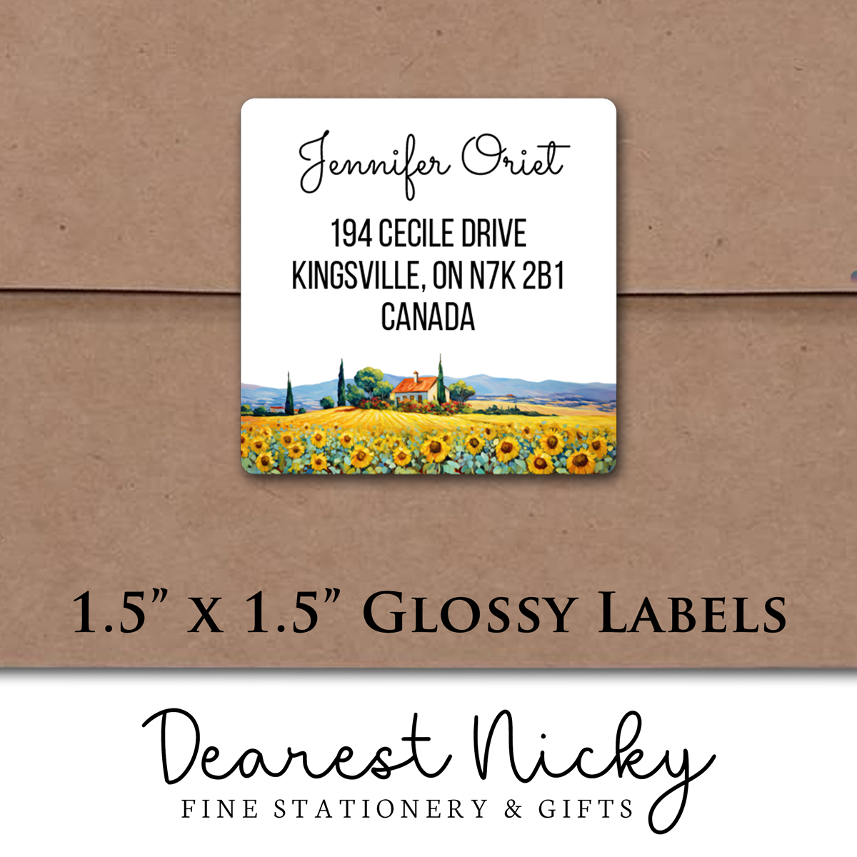 Sunflower Field Custom Return Address Labels - Set of 24