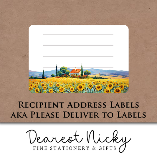 Sunflower Field Mailing Address Labels - Set of 16