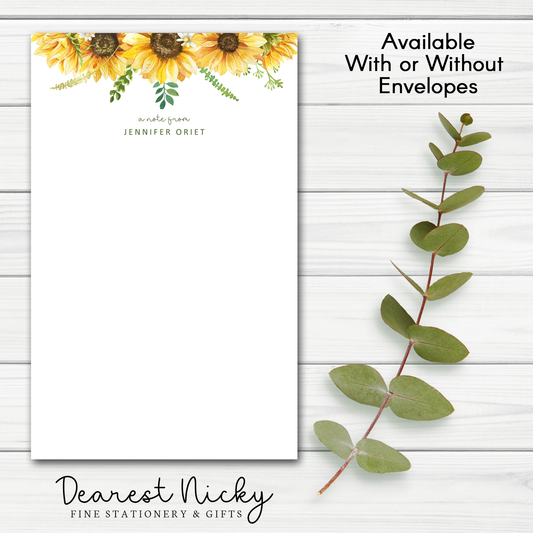 Sunflowers Personalized Notepad - 30 sheets