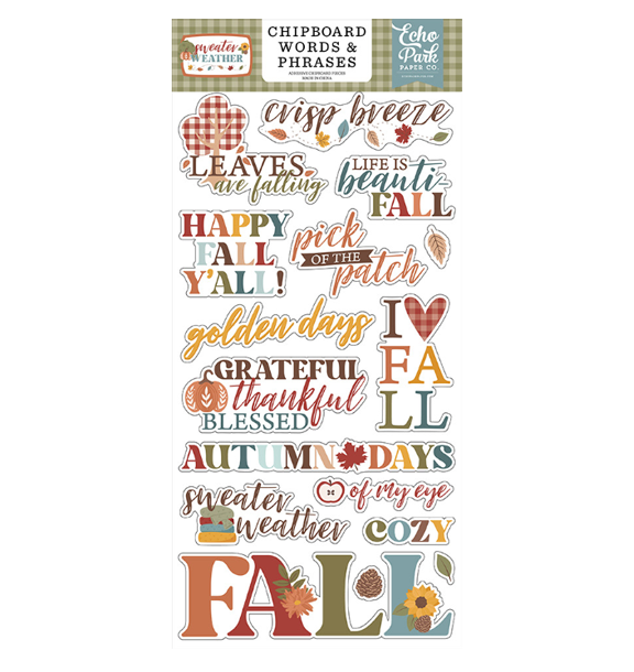 Echo Park Sweater Weather Chipboard Words & Phrases