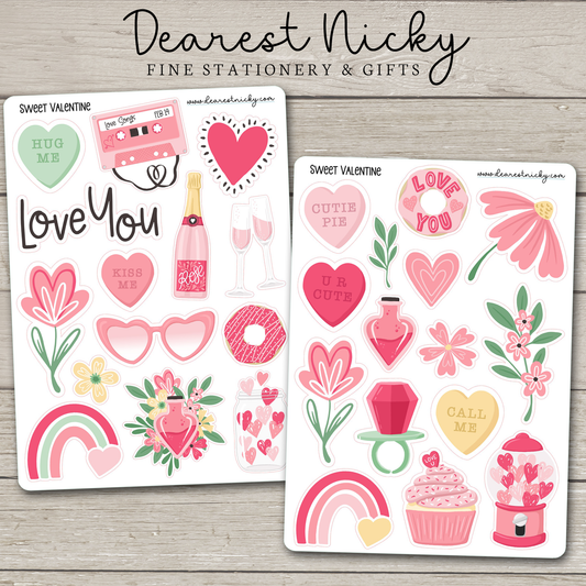 Sweet Valentine Stickers - 2 Sheets