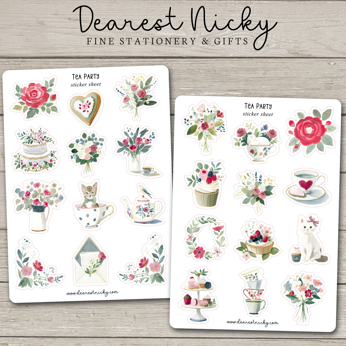 Tea Party Stickers - 2 Sheets