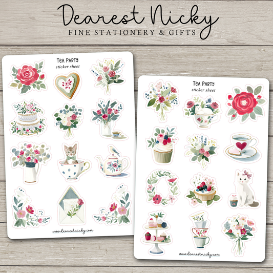 Tea Party Stickers - 2 Sheets
