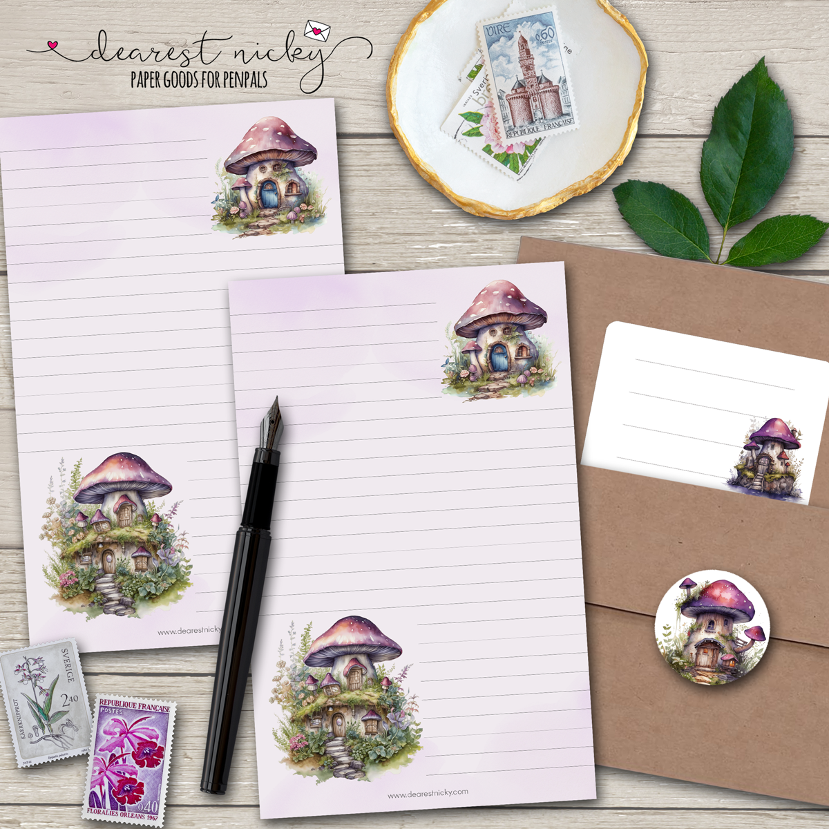 Mushroom Houses Letter Writing Set